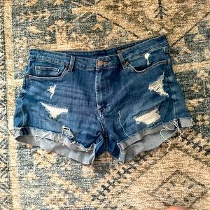 Bullhead Blue Distressed Jean Shorts